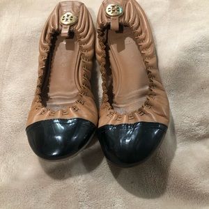 Tory Burch Abbey Royal Tan flats size 7.5
